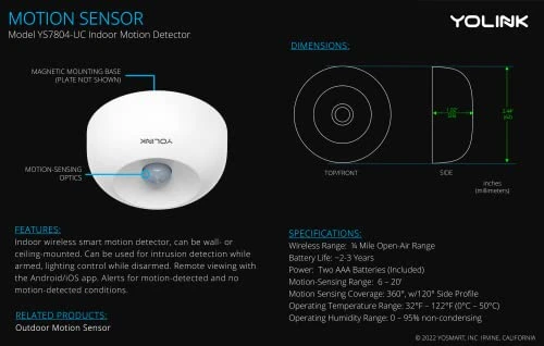 Wireless Range Smart Motion Sensors — Motion Sensors, YoLink