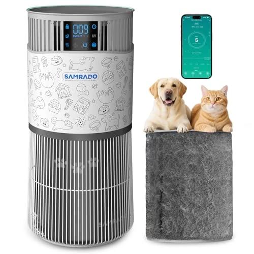 Air Purifier for Home Pets with Smart WiFi up to 4000 Square Feet, H13 HEPA for Floating Pet Hair, Dander & Pet Odor,... — Air Purifier, Samrado