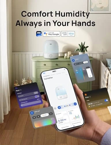 Cool Mist Humidifier with RGB Night Light and Sleep Trainer — Air Moisturizers, Dreo