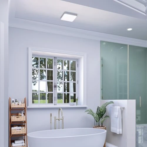 Smart Bathroom Fan with Alexa Voice Assistant, Color Changing LED Light, and Bluetooth Speakers — Ceiling Fans, Homewerks Worldwide