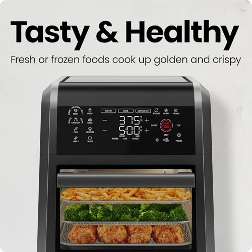 12 Quart 5-in-1 Air Fryer with Integrated Smart Cooking Thermometer — Air Fryers, Chefman