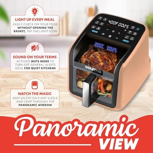 Air Fryer with Panoramic Window and Interior Light — Air Fryers, Gourmia