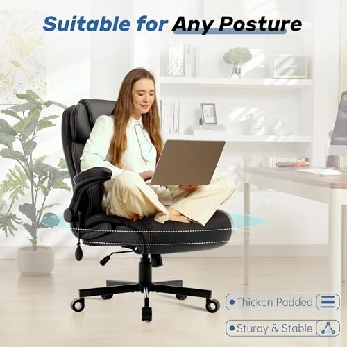 Big and Tall Office Chair with Inflatable Lumbar Support — Desk Chairs, Sofetura