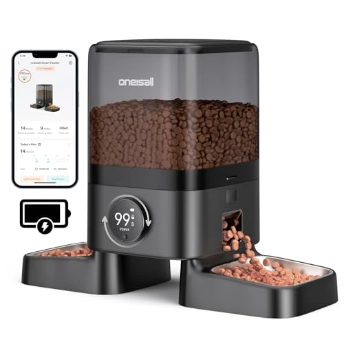 Cordless WiFi Automatic Cat Feeder for 2 Cats — Smart Pet Feeders, oneisall