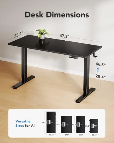 Electric Standing Desk with Whole Piece Desktop — Monitor Stands, HUANUO