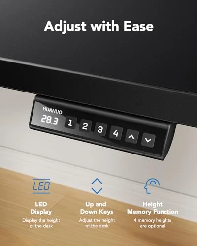 Electric Standing Desk with Whole Piece Desktop — Monitor Stands, HUANUO