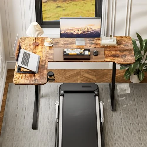 L Shaped Standing Desk Electric Adjustable Height, Corner Standing Desk, Electric Sit Stand Table with Reversible Splice... — Monitor Stands, Acrolix