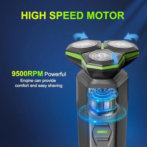 Electric Razor with Magnetic Detachable Head and 3D Floating Head — Accessories, MAXWISDOM