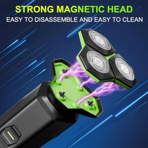 Electric Razor with Magnetic Detachable Head and 3D Floating Head — Accessories, MAXWISDOM