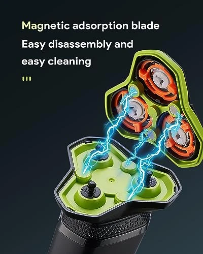 Electric Razor with Magnetic Detachable Head and 3D Floating Head — Accessories, MAXWISDOM