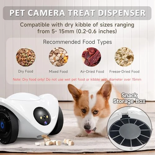Movable Pet Robot Camera with Treat Dispenser — Cameras & Monitors, OROMVO