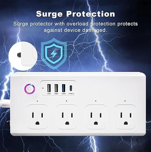 Smart Power Strip Surge Protector with Fast Charge — Power Distribution Units, XENON