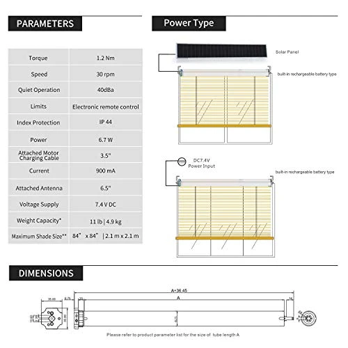 Solar Powered Rechargeable Battery Motor for Roller Shades — Roller, AOK motors