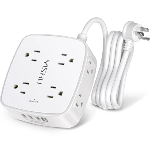 Surge Protector Power Strip with 8 Outlets and 4 USB Ports — Power Solutions & Surge Protection, YISHU