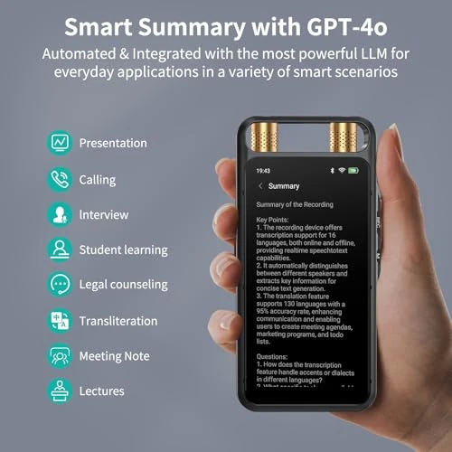 Voice Recorder with AI Transcription, Summary, Translation, and Playback — Voice Recognition & Productivity Software, Rpbznr
