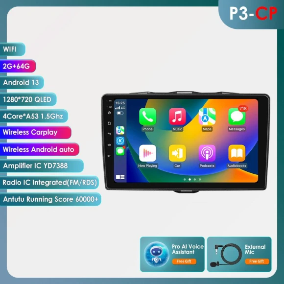 9-inch Android Car Multimedia System with AI, GPS, CarPlay, 4G — Car Infotainment System, OSSURET
