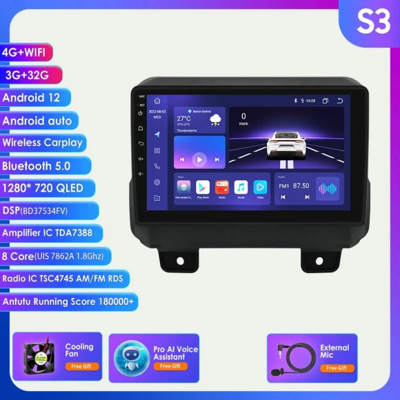 Android Car Radio with GPS Navigation and CarPlay — In-Dash, Hizpo