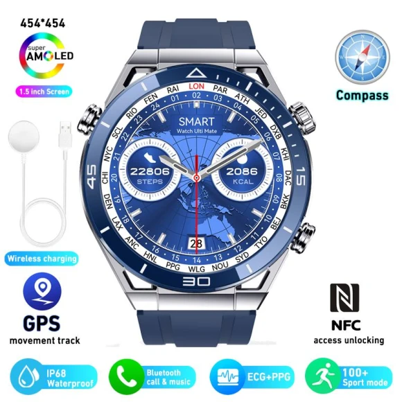 Bluetooth Call Smartwatch with ECG+PPG, GPS, and Sports Tracking — Smart Watch, Tiktop2