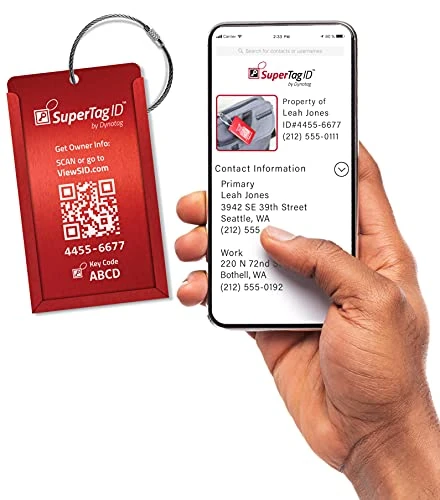 Convertible Luggage ID Tag with Braided Steel Loop — Luggage Tags, Dynotag