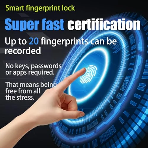 Fingerprint Bicycle Lock with Key Lightweight Anti-Theft and Weather Resistant Digital Electronic Biometric Intelligent... — Cable, OFASONO