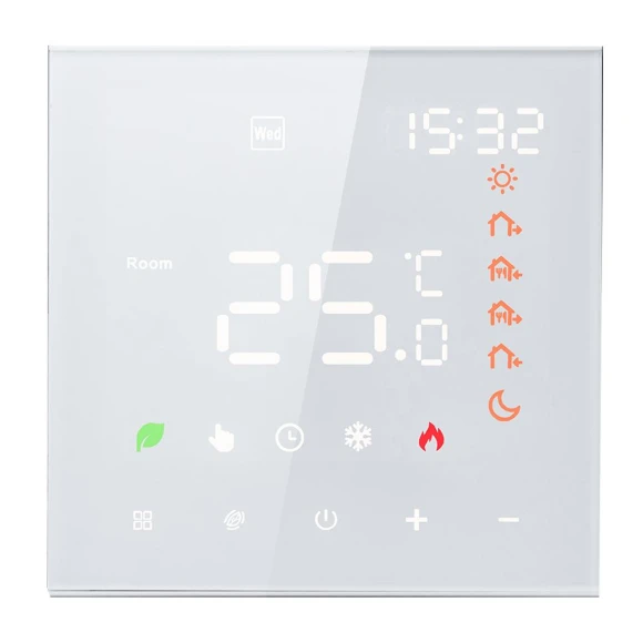 Smart Thermostat with Voice Control, Programmable LCD Touchscreen — HVAC Controls, Tuya