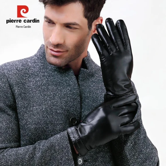 Warm Men's Goat Leather Gloves with Touchscreen — Cold Weather Gloves, Pierre Cardin