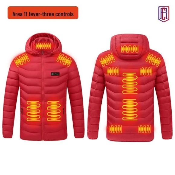 Heated Winter Jacket with Hood — Insulated, UrbanEdge