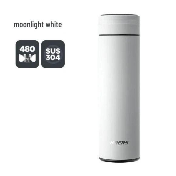 Smart Business Stainless Steel Thermal Mug with Temperature Display — Beverage Warmers, HAERS