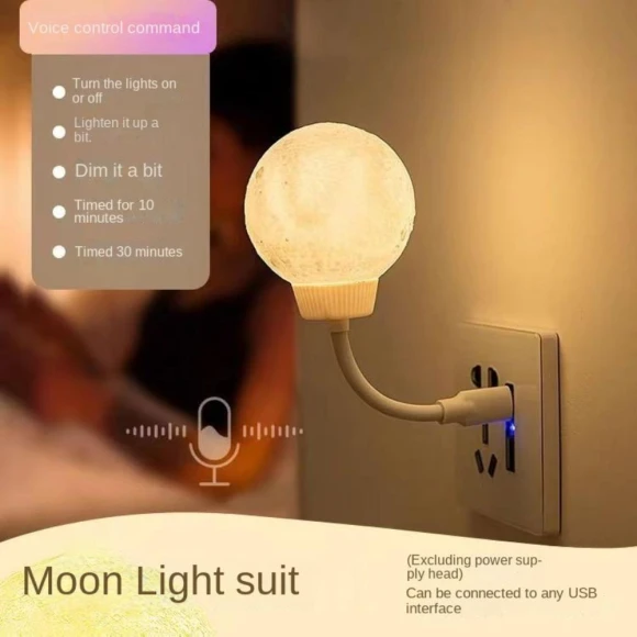 Voice Control Smart Moon Lamp — Night Lights, Junfa