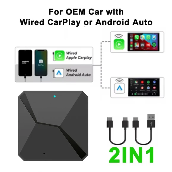 Wireless CarPlay and Android Auto Adapter Dongle — Stereo Receivers, The Cozy Nook