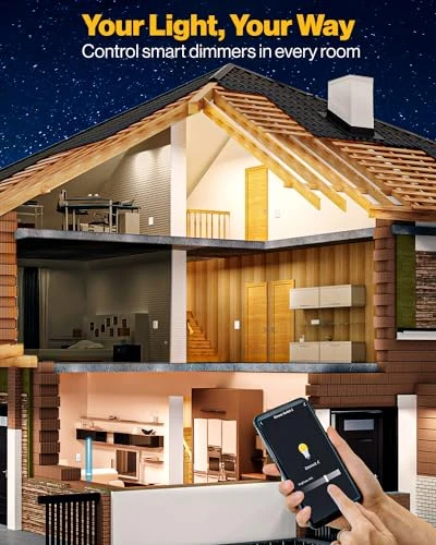 4 Pack Smart Dimmer Switch, Double Rocker Wall Light Switch — Dimmer Switches, Sunco Lighting