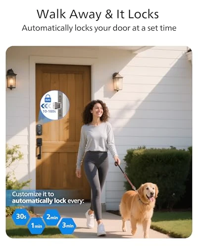 Wi-Fi Smart Door Lock Deadbolt with Handle Set — Electromagnetic Security Locks, Philips
