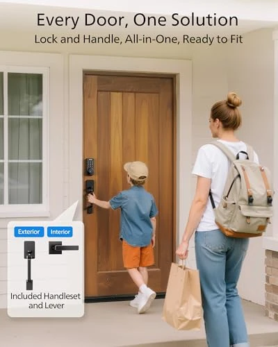 Wi-Fi Smart Door Lock Deadbolt with Handle Set — Electromagnetic Security Locks, Philips