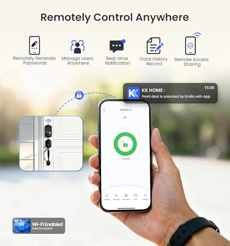 Wi-Fi Smart Fingerprint Front Door Lock Set — Deadbolts, Veise