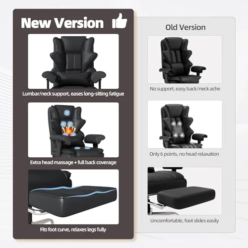 7-Point Massage Office Chair with Heating and Footrest — Desk Chairs, Mvpipi