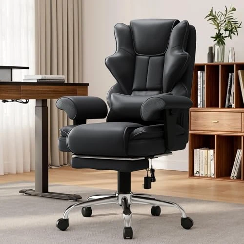 7-Point Massage Office Chair with Heating and Footrest — Desk Chairs, Mvpipi