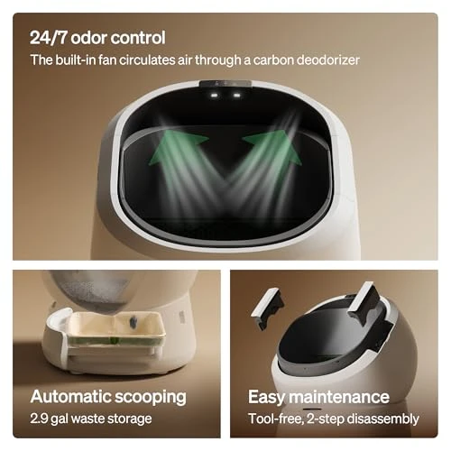 Automatic Cat Litter Box with AI Camera and Self-Cleaning — Waste Bins, PETLIBRO