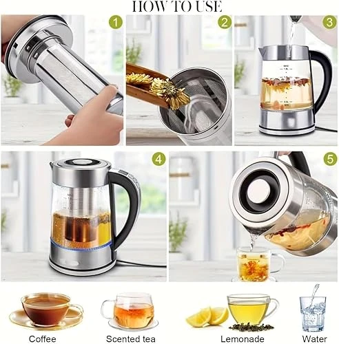 Electric Kettle with Temperature Control — Kettles & Tea Machines, QSLKING