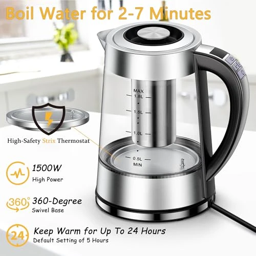 Electric Kettle with Temperature Control — Kettles & Tea Machines, QSLKING