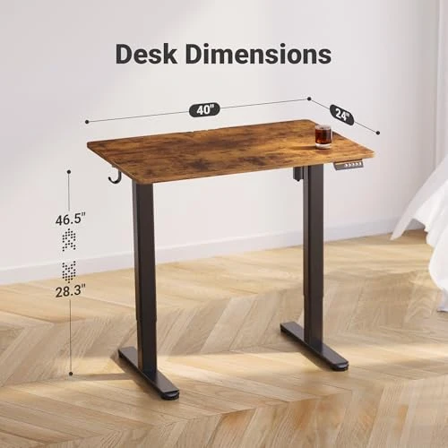 Electric Standing Desk, Adjustable Height Stand up Desk, 40x24 Inches Sit Stand Home Office Desk with Splice Board — Office, Claiks