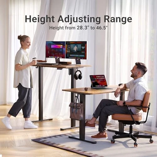 Electric Standing Desk, Adjustable Height Stand up Desk, 40x24 Inches Sit Stand Home Office Desk with Splice Board — Office, Claiks