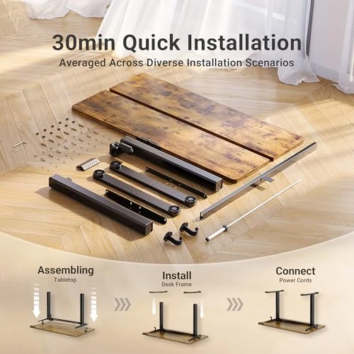 Electric Standing Desk, Adjustable Height Stand up Desk, 40x24 Inches Sit Stand Home Office Desk with Splice Board — Office, Claiks