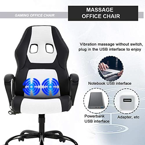 Ergonomic Gaming Chair with Massage and Lumbar Support — Desk Chairs, BestOffice