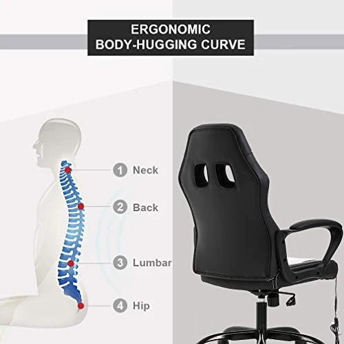 Ergonomic Gaming Chair with Massage and Lumbar Support — Desk Chairs, BestOffice