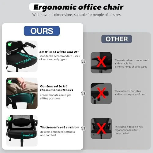 Ergonomic Office Chair with Adjustable Lumbar Support and Headrest — Desk Chairs, Fizzin
