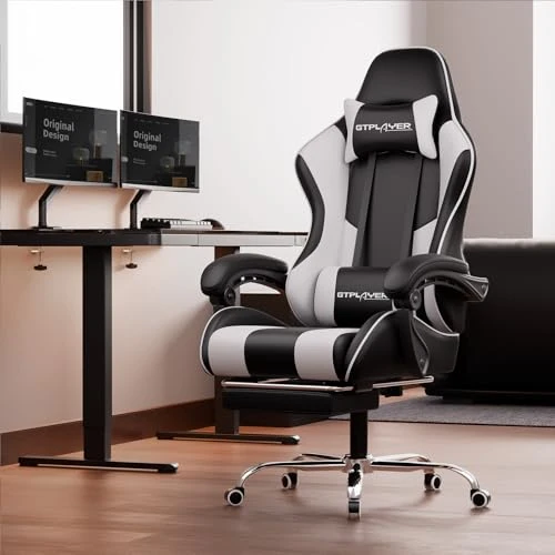 Gaming Chair with Footrest and Lumbar Support — Gaming Chairs, GTPLAYER