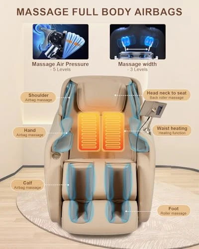 Massage Chair Full Body with Zero Gravity, AI Control, and Heating — Back Relief Solutions, RELX