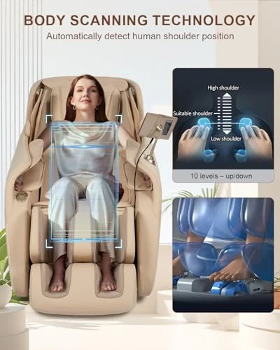 Massage Chair Full Body with Zero Gravity, AI Control, and Heating — Back Relief Solutions, RELX