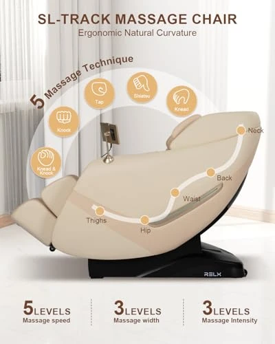 Massage Chair Full Body with Zero Gravity, AI Control, and Heating — Back Relief Solutions, RELX