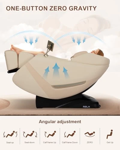 Massage Chair Full Body with Zero Gravity, AI Control, and Heating — Back Relief Solutions, RELX